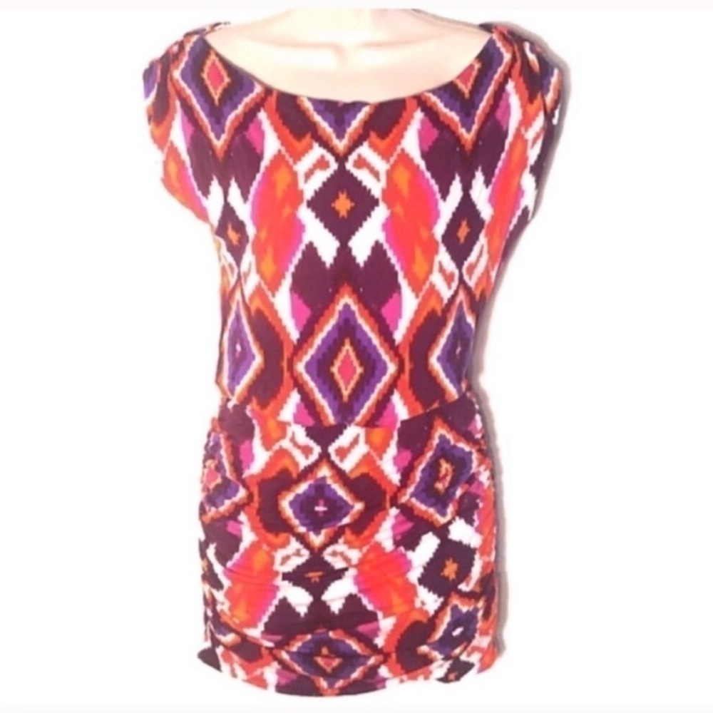 bebe aztec ruched stretchy mini dre…